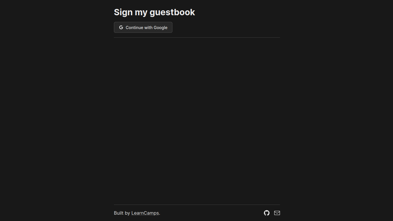 Guestbook app screenshot